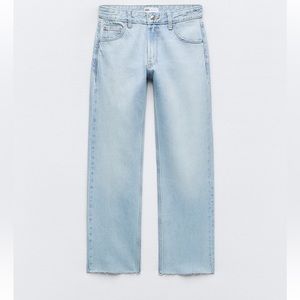 Zara mid-rise straight cropped jean